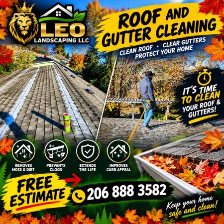 ROOF AND GUTTER CLEANING🏠 WINTERIZING❄️🌨️KILL MOOS APPLICATION 🛢 1