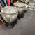 Vintage pair of Asian large fish bowl planters flower pots with stand 1 thumbnail