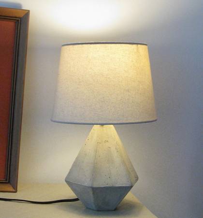 Small Modern Textured Sculptured Concrete Table Lamp 1