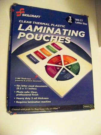 Skilcraft Clear Thermal Plastic Laminating Pouches 3mil Let Size 100 1
