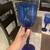 Set of Seven Cobalt Blue Glass Stemmed Goblets 3 thumbnail