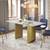 Modern Marble-Pattern Dining Table with 6 White Chairs 5 thumbnail