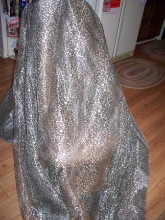 Leopard window canopy scarf sheer drape valance chiffon 18'x38" 1
