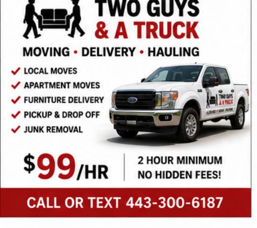 DON’T OVERPAY FOR MOVERS – STARTING AT $99/HR (CASH)
📞 443-300-6187 1