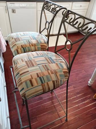 Wrought Iron Stool Pair 1