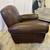 Brown Genuine Leather Club Chair Calia Made in Italy Armchair 40”W 7 thumbnail