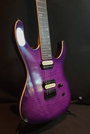 Leo Jaymz Monsoon Electric Guitar – Deep Tigerstripe Purple 🎸 1