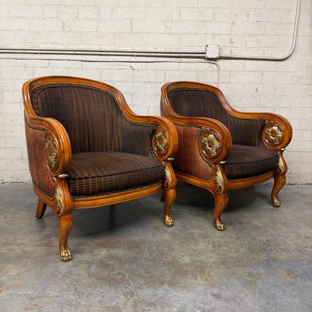 Delivery is available vintage Empire / Regency-Style Crocodile-Embossed Leather  1