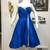 Vintage 1950's Royal Blue Taffeta Strapless "Bubble" Party Dress - S-M 1 thumbnail