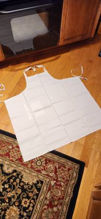 New White Apron - Use as is or Fabric Paint a Design - Adult Size 1