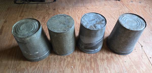 4 antique vintage sap buckets 1