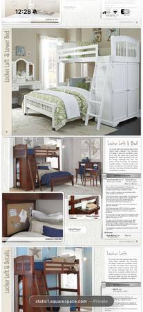 Twin loft locker bed with full bed on castors brand New 1