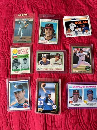 10 NOLAN RYAN BASEBALL CARDS FROM 70'S AND 80'S 1