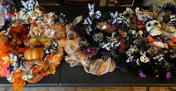 (3)Halloween wreaths bundle handmade 75.00 or best offer 1