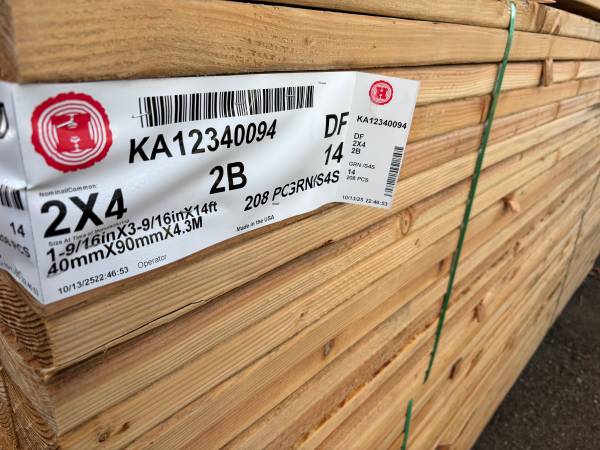 Lumber 2x4x14  2/B GDF S4S 1