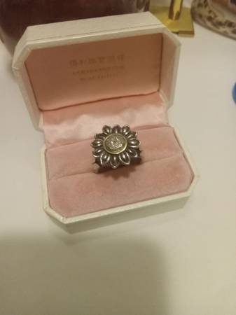 STERLING SILVER  & 14K GOLD SIGNED CPF ISRAEL 9 1/2 1