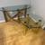 Modern Gold Color Chrome & Glass Sofa Table Set 1 thumbnail