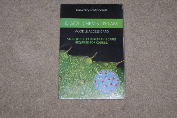 U of MN Digital Chemistry Labs Moodle Access Card 1