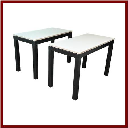 Room & Board Parson's Style Side Tables With Quartz Tops, Pair 1