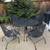 Heavy Wrought Iron Patio Table with 4 matching chairs 1 thumbnail