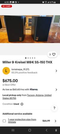 MK Miller & Kreisel SS-150THX Tripole surround speakers made in U.S.A. - $340 (Anchorage)63470278454017121