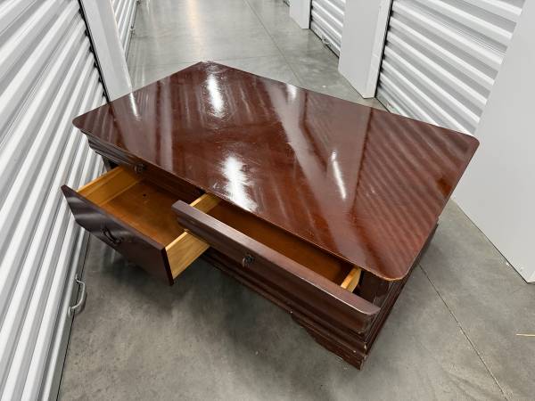 Beautiful Solid Wood Table – Rich Dark Finish & Drawers 1