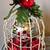 Red & Silver Hanging Ball Ornament Christmas Bird Cage 4 thumbnail
