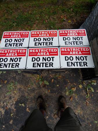 Restricted Area Keep Out wall Signs 1