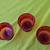 3 Vintage Studio Crystal Red Flash Glass Pedestal Dessert Bowls 4 thumbnail