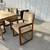 Wood kitchen or dining table with 4 upholstered chairs 5pc set 4 thumbnail