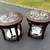 2 - Glass Top and Wood Round End Tables with Mirrored Bottom Shelf  25 1 thumbnail