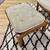 Teak Wood Beige Upholstered High Back Lounge Chair 6 thumbnail