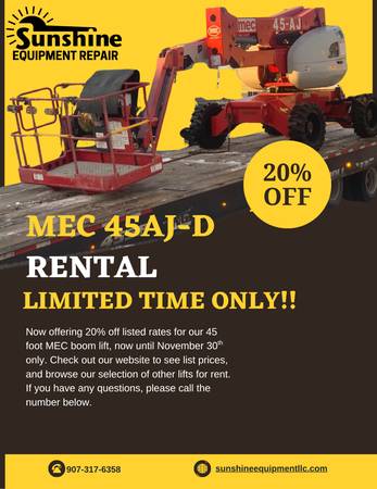 45' Telescopic Boom For Rent 1