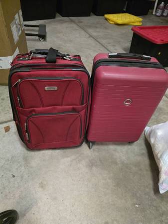 Two Designer Suitcases, Both for 1 Price 1