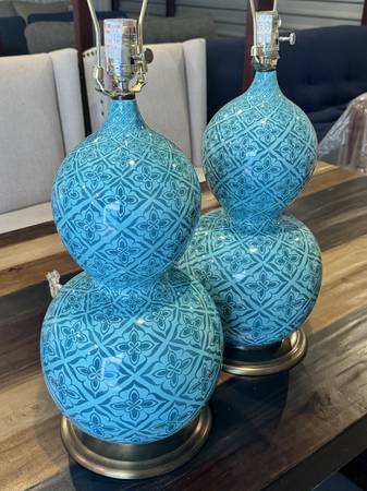ARTERIOR LACEY TABLE NIGHTLIGHT TURQUOISE CERAMIC LAMP COASTAL 1