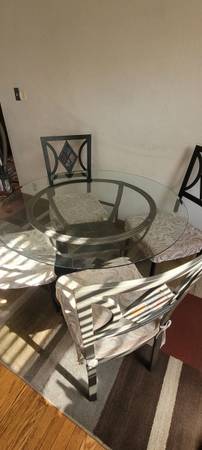 Glass top Table and 4 Chairs 1