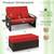 NEW Outdoor Wicker Patio Daybed w/ Storage Ottoman Red 8 thumbnail