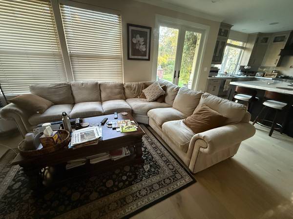 Sectional Couch - Used, Brown Color Fabric 1