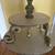 Antique 2 tier wooden side table with floor lamp and floral shade 8 thumbnail