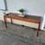 Nice solid wood mid-century teak console hallway entryway sofa table 2 thumbnail