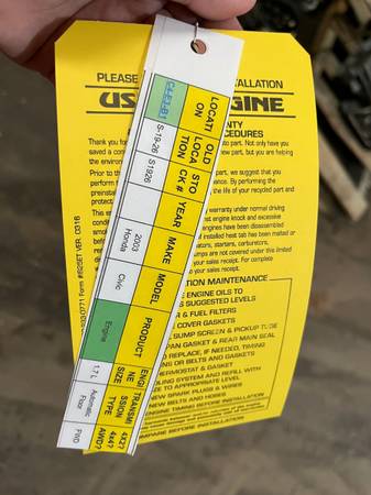 ★ 2003 Honda Civic - 1.7 L ENGINE - # ★S1926 1