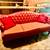 OBO Tufted leather chippendale couch with wicker-look seat cushions like new 12 thumbnail