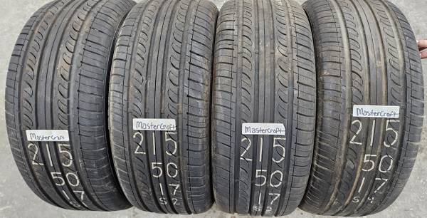215 50 17 Mastercraft Tires USED 1