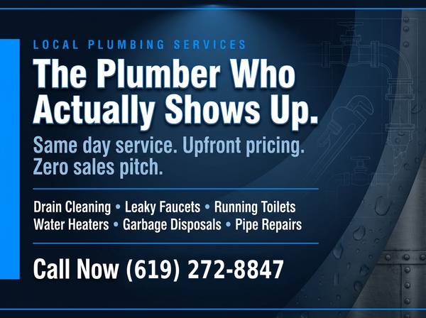 💧PLUMBER - Same Day Plumbing – No Callbacks, No Runaround, No Mess 1