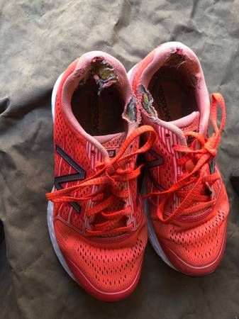 Slightly - Distressed Women’s Orange New Balance Sneakers (680V5 Tech 1