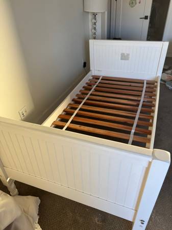 Pottery barn twin bed with mattress 1