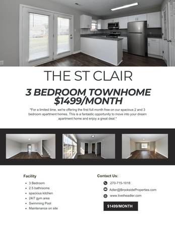 $1,499 / 3br - 1200ft2 - Enjoy our move in special! Apply to our 3 bedroom townhome $1499/month (Bowling Green)64018297849218120