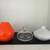 3 glass bud vases- orange - white- clear 1 thumbnail