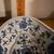 Vintage  Blue white raised  display ceramic bowl from Overseas 6 thumbnail