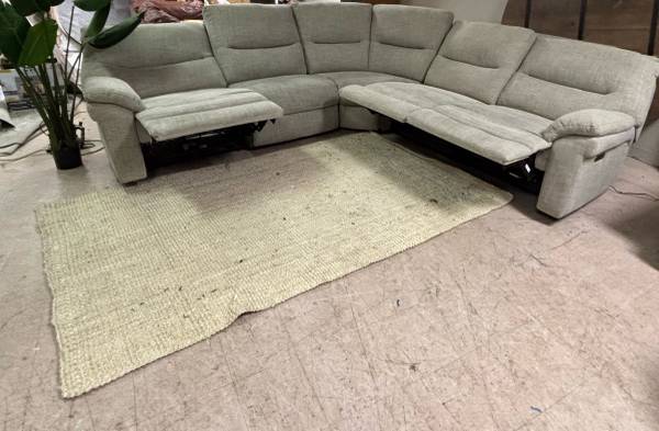 PARKER HOUSE LIGHT GRAY POWER RECLINER FABRIC SECTIONAL WITH HEAD ADJUSTMENTS, U 1